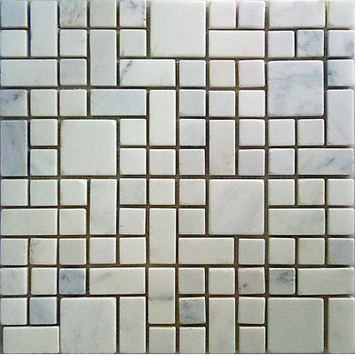 Luxsurface Random Sized Marble Mosaic Tile in White Statuary | Wayfair